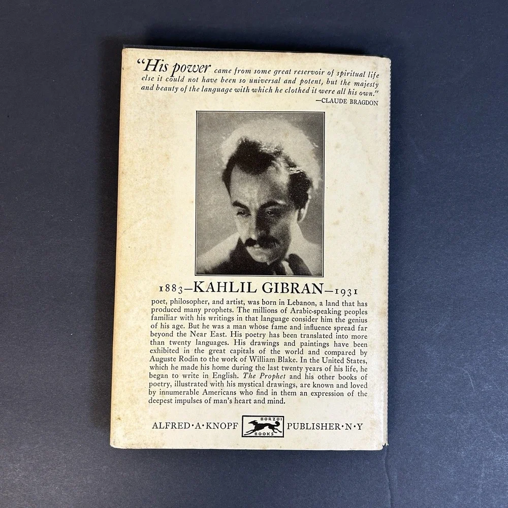 Sand and Foam: A Book of Aphorisms by Kahlil Gibran HC DJ  24th Printing  1967